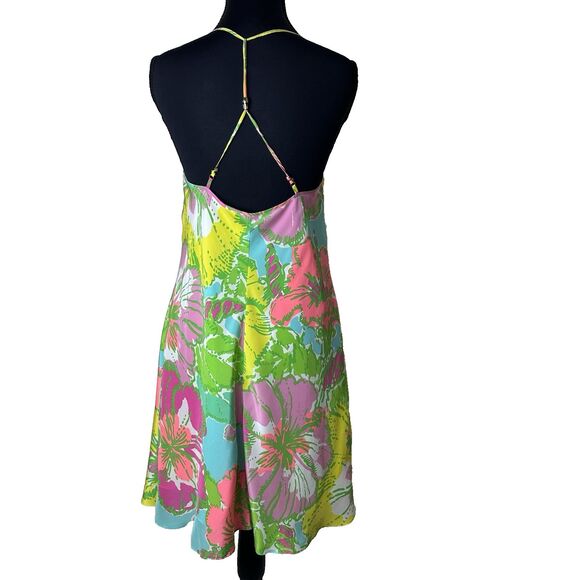 Lilly Pulitzer Womens XS Silk Tropical Floral Slip Dress Y2K Resort Vacation - Picture 2 of 14